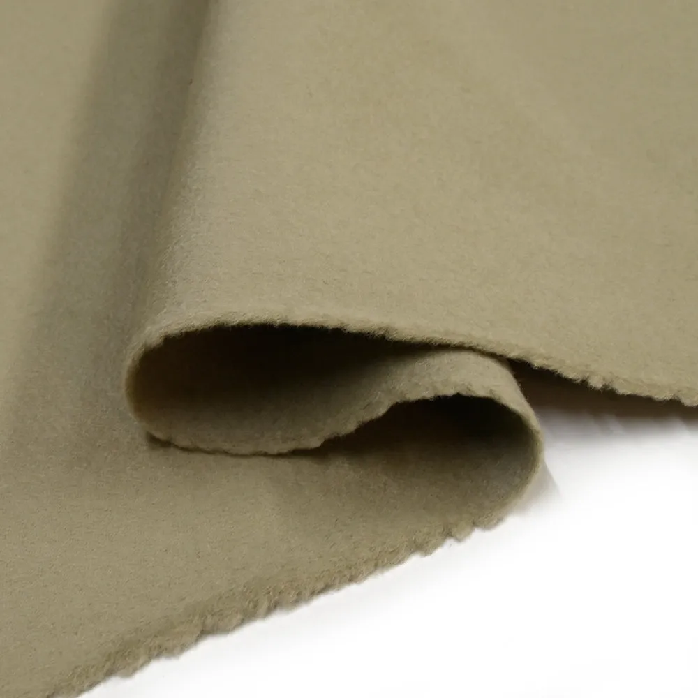 100% cachemire double face vert olive au mètre