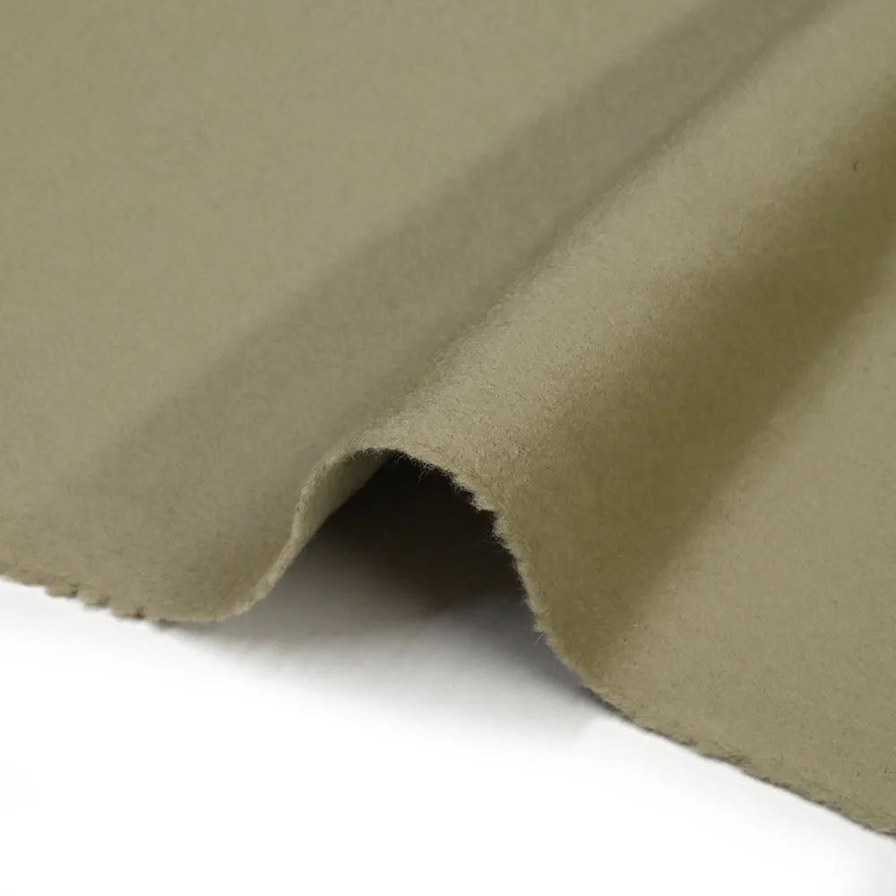 100% cachemire double face vert olive au mètre