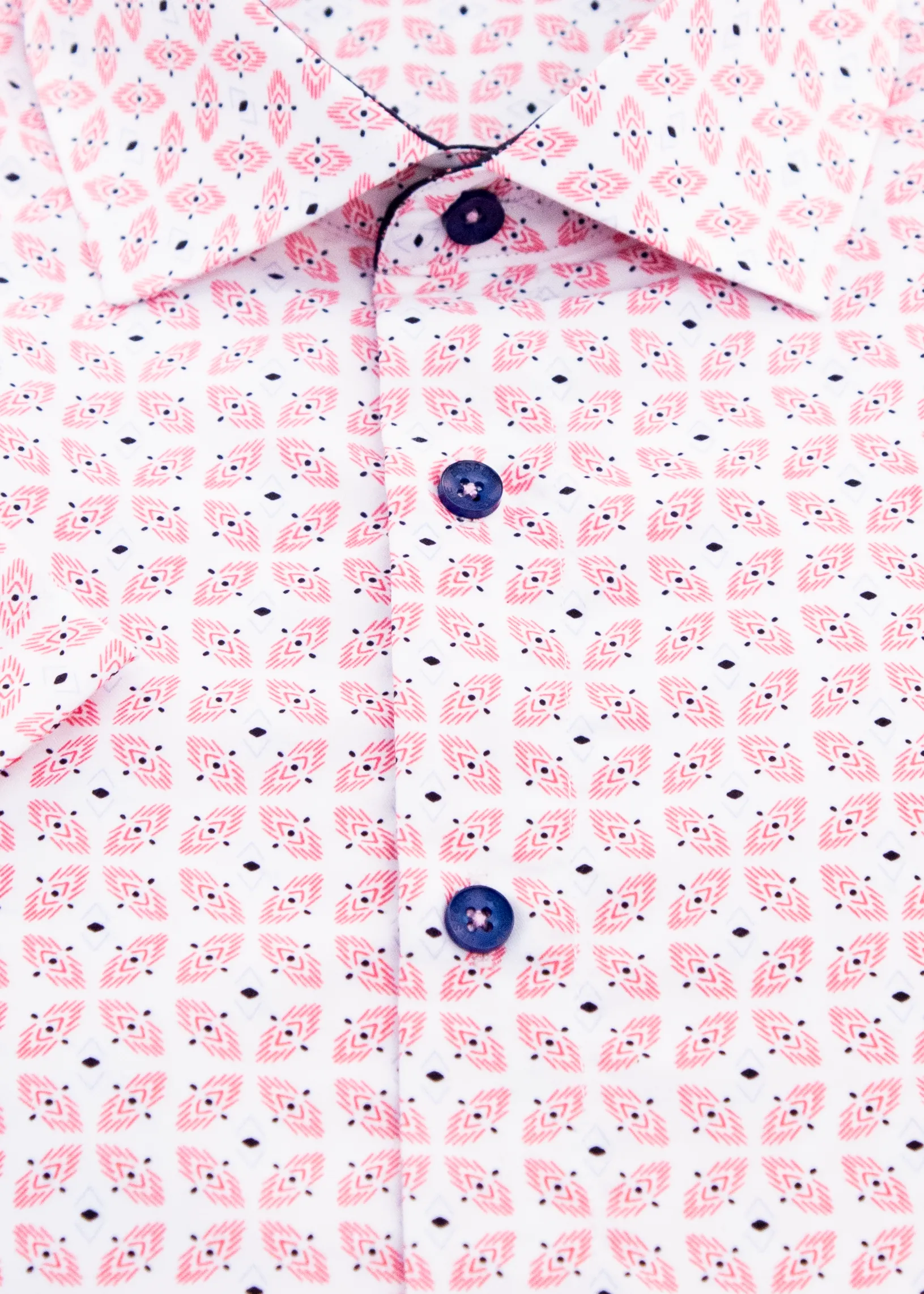 202131 - Men's Pink Button Up Short Sleeve Dress Shirt