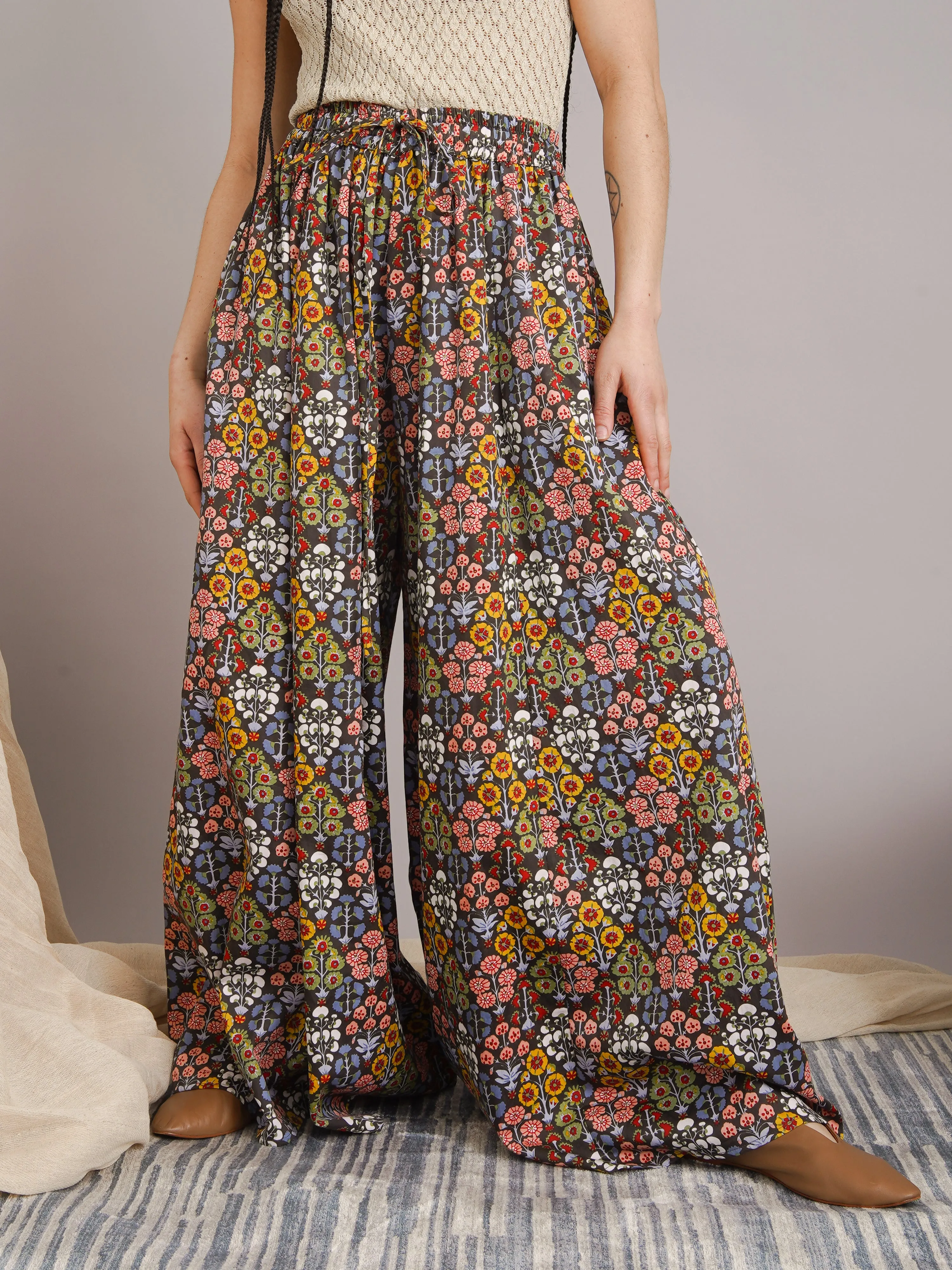 Aina Floral Wide-Leg Palazzo Pants