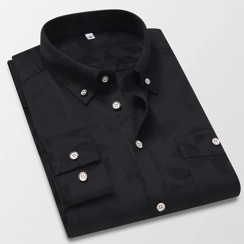 Autumn Men's Check Print Long Sleeve Shirt