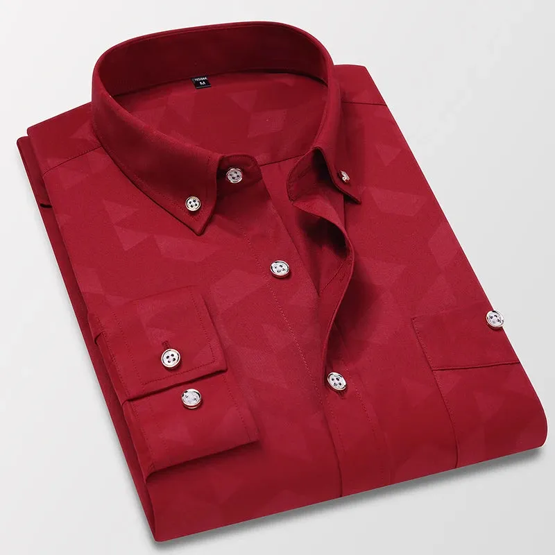 Autumn Men's Check Print Long Sleeve Shirt