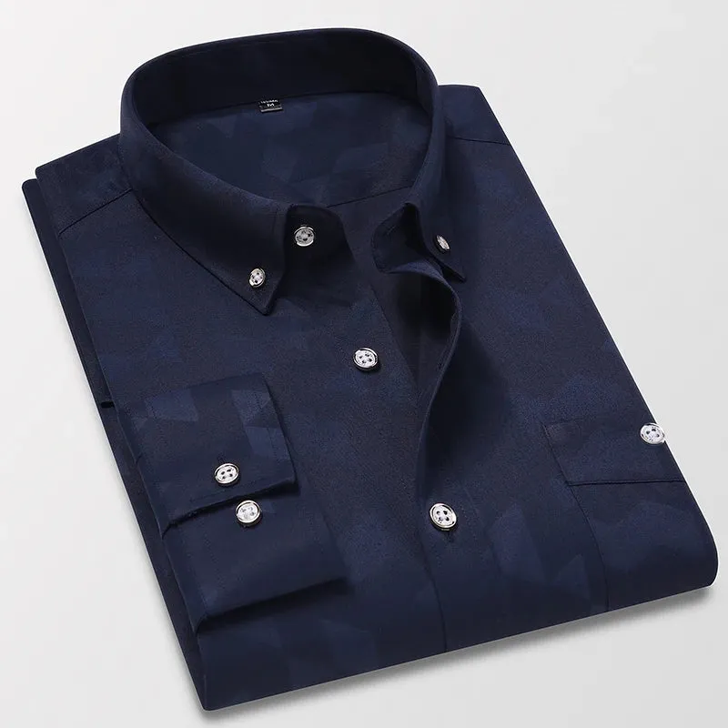 Autumn Men's Check Print Long Sleeve Shirt