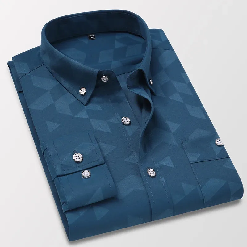 Autumn Men's Check Print Long Sleeve Shirt