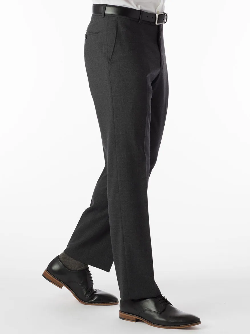 Ballin Soho Comfort 'EZE' Super 120s Modern Flat Front Twill Pant in Grey