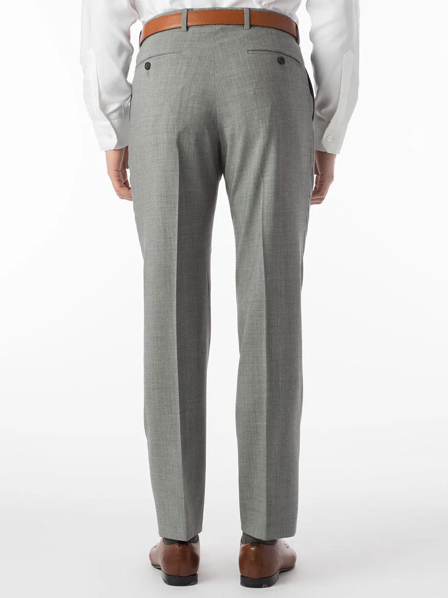 Ballin Soho Comfort 'EZE' Super 120s Modern Flat Front Twill Pant in Pearl Grey