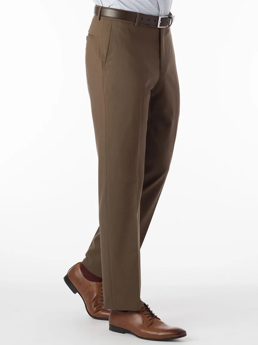 Ballin Soho Comfort 'EZE' Super 120s Modern Flat Front Twill Pant in Saddle
