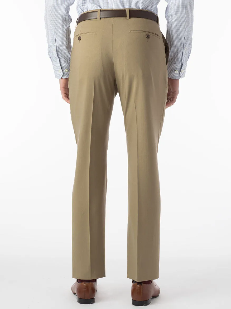 Ballin Soho Comfort 'EZE' Super 120s Modern Flat Front Twill Pant in Sand