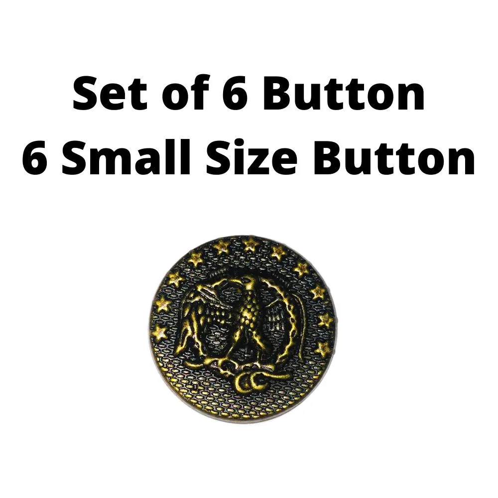 Black Antique Golden Designer Metal Buttons