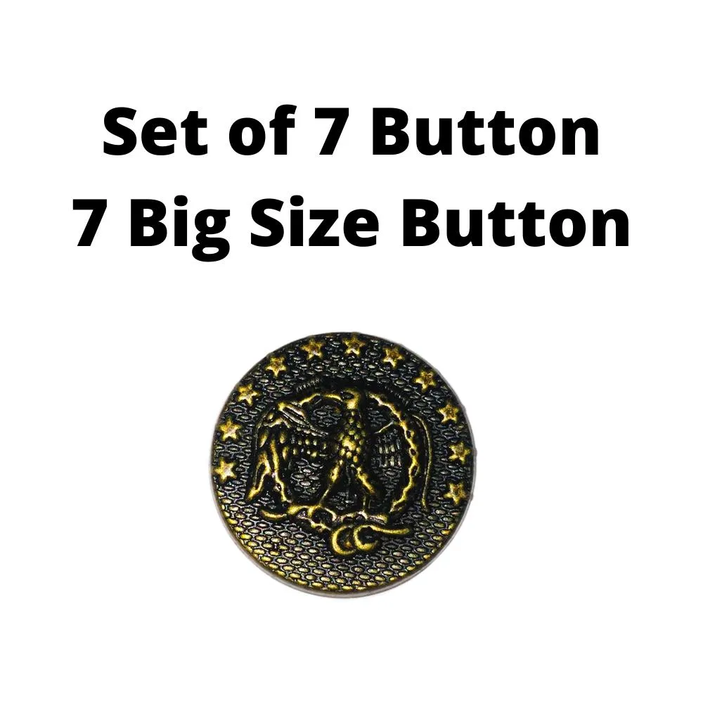 Black Antique Golden Designer Metal Buttons