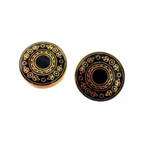 Black Gold Designer Metal Coat Buttons