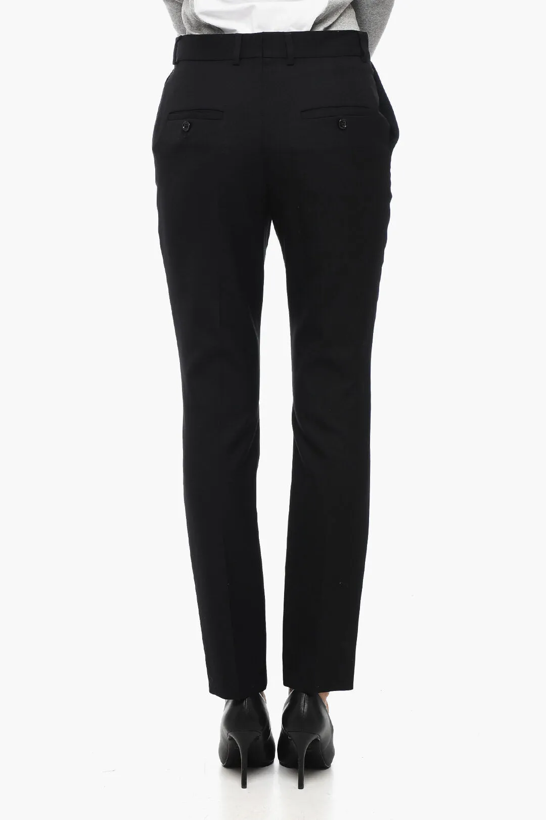 Celine Wool Gabardine Pants with Front Pleats