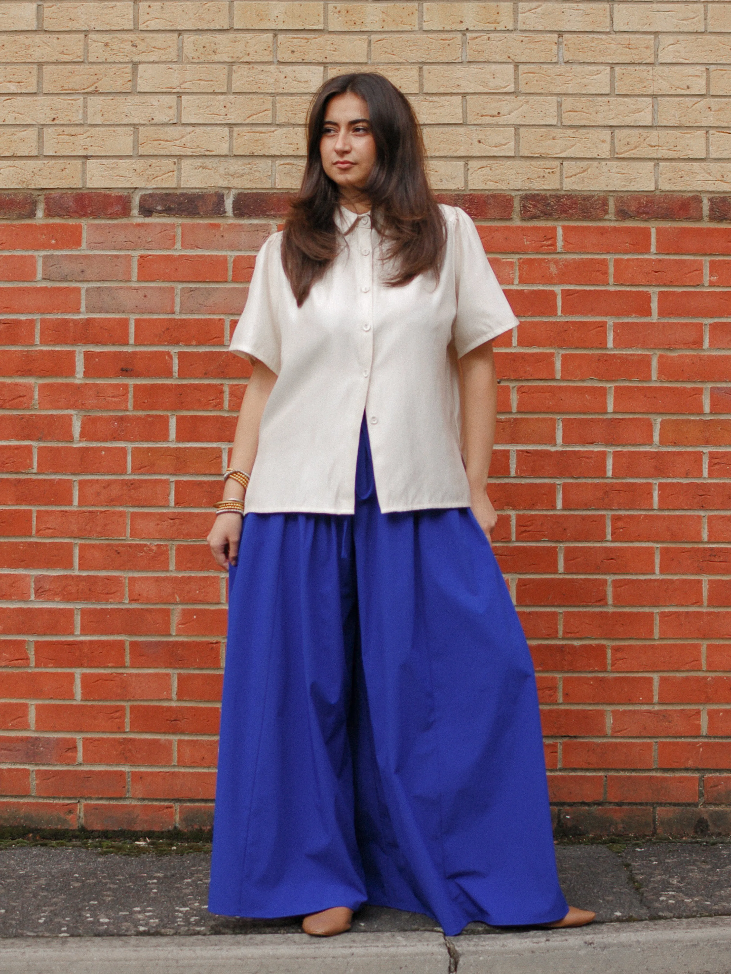 Charlie Blue Wide-Leg Palazzo Pants