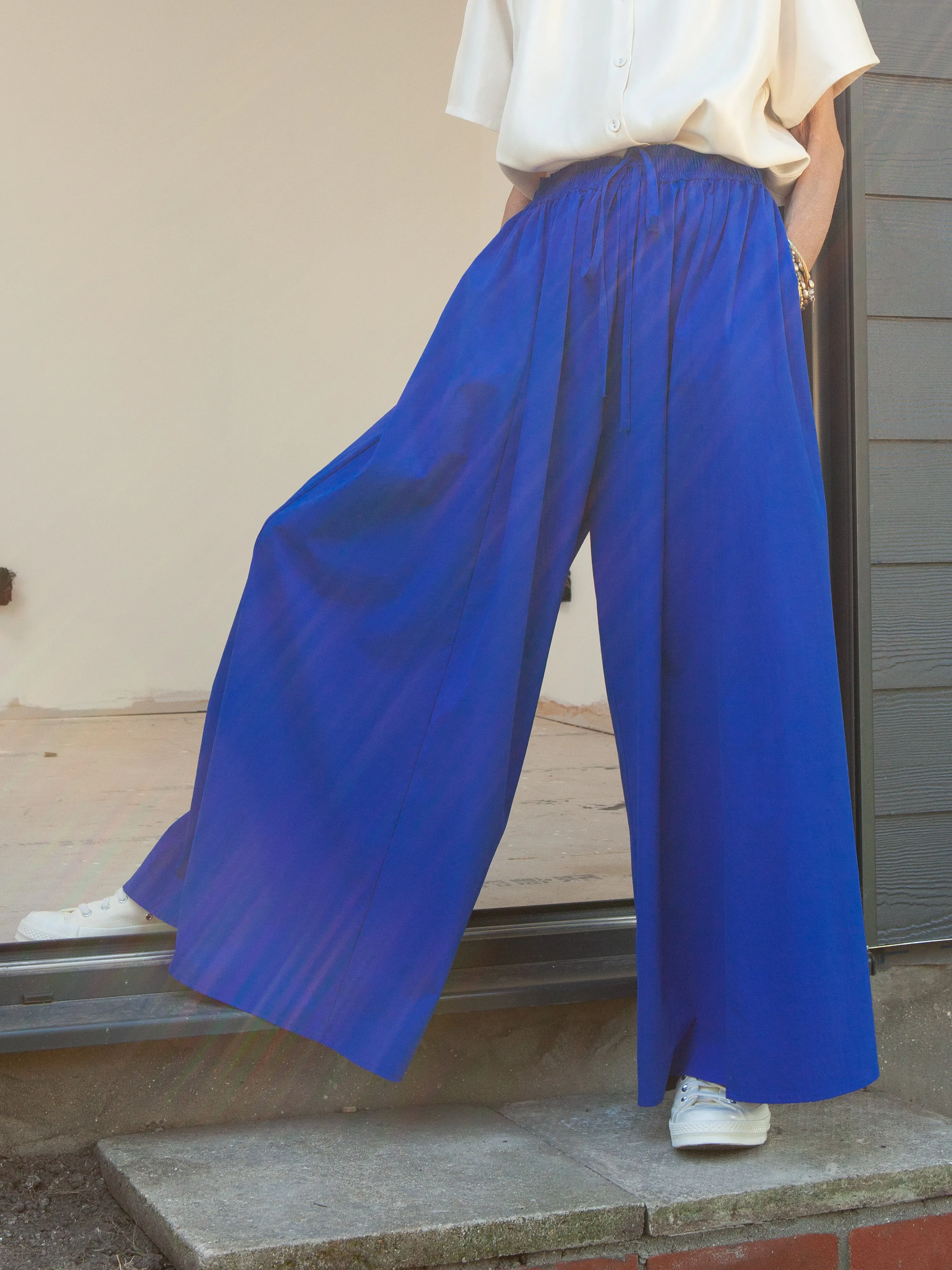 Charlie Blue Wide-Leg Palazzo Pants