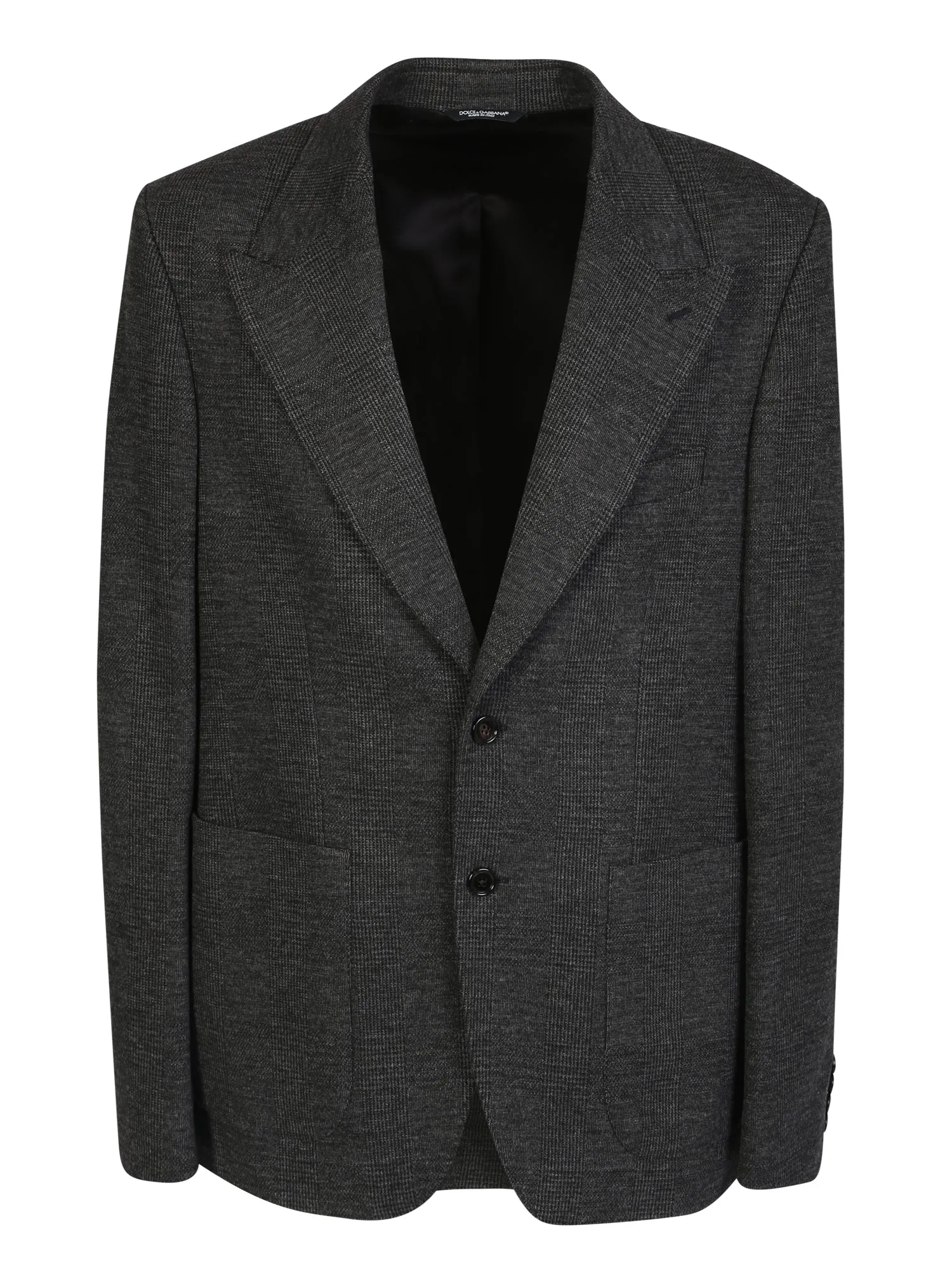 Checked knit single-breasted blazer