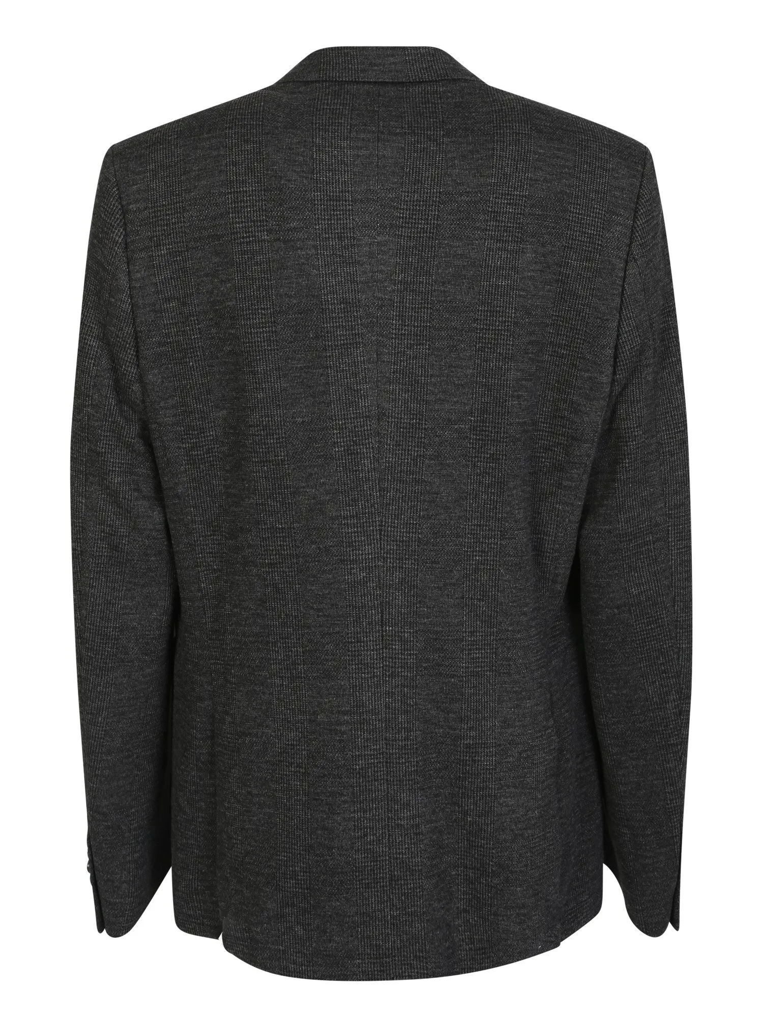 Checked knit single-breasted blazer