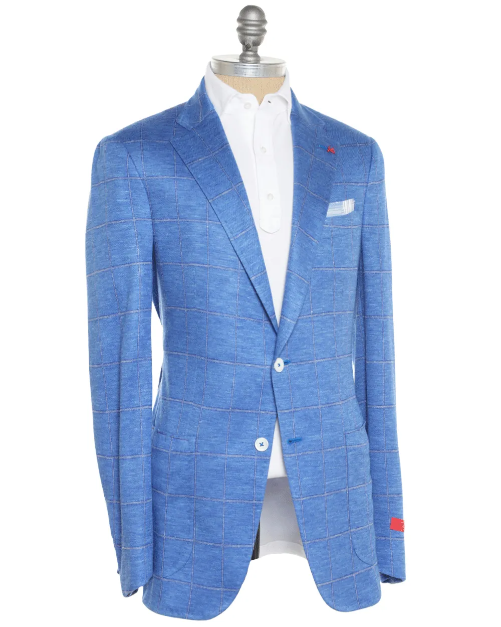 Cobalt and Light Blue Windowpane Stretch Sportcoat