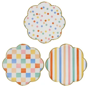 Colourful Pattern Dinner Plates (x 8)