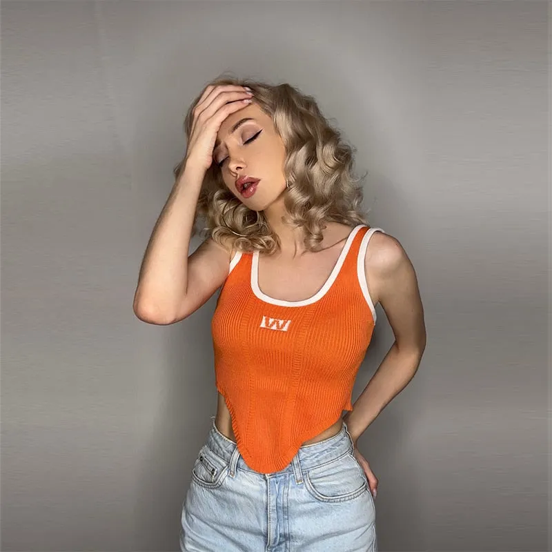 Crop Top Women Hollow Out Black Blouses Sleeveless Skinny Cool Punk T Shirts