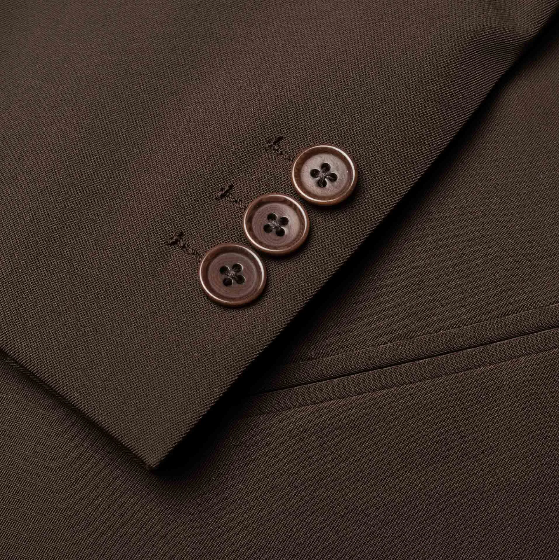 D'AVENZA Roma Handmade Brown Polyester Suit EU 52 NEW US 42