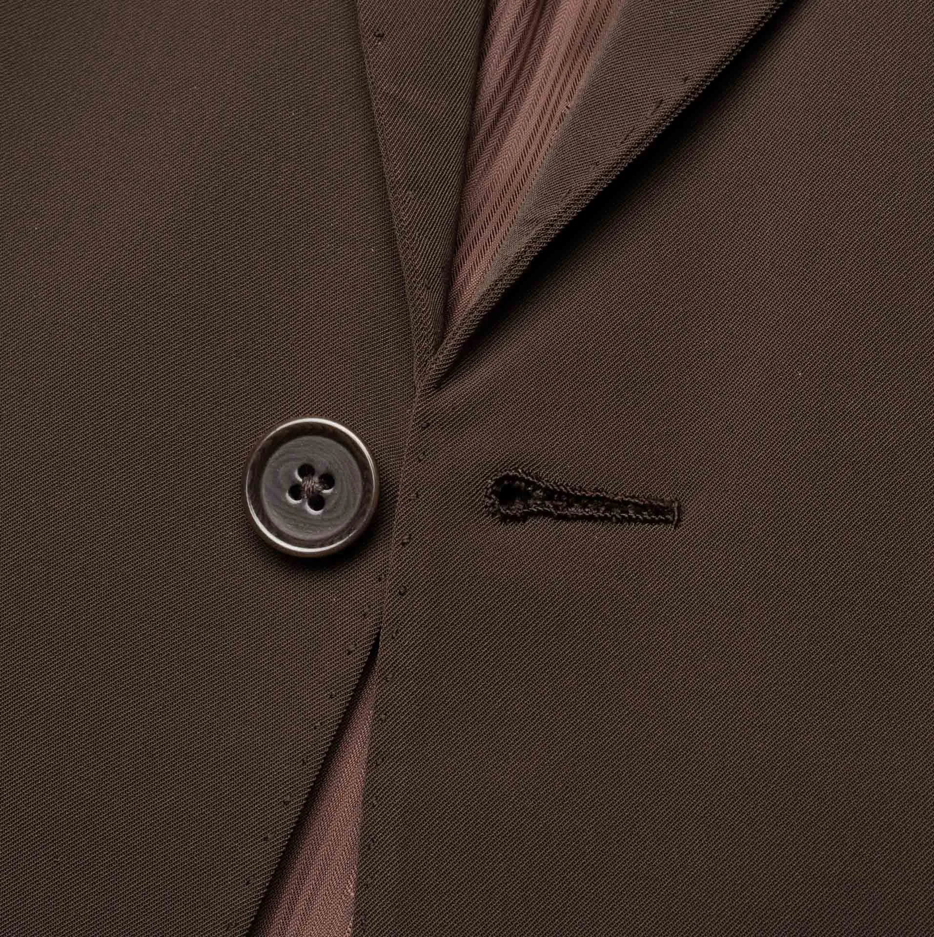 D'AVENZA Roma Handmade Brown Polyester Suit EU 52 NEW US 42