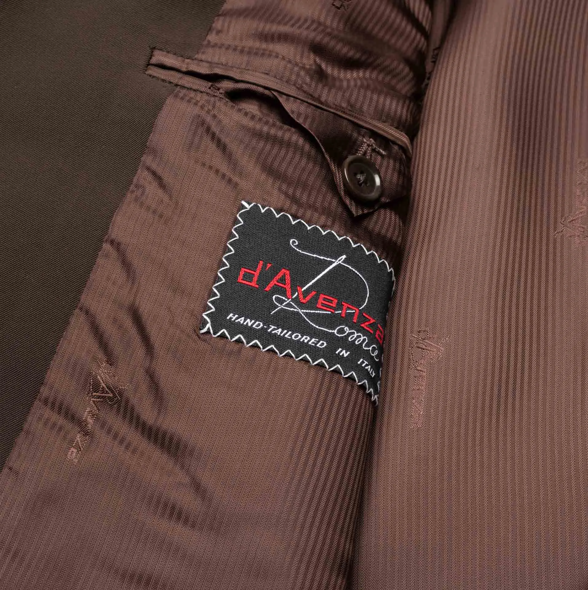 D'AVENZA Roma Handmade Brown Polyester Suit EU 52 NEW US 42