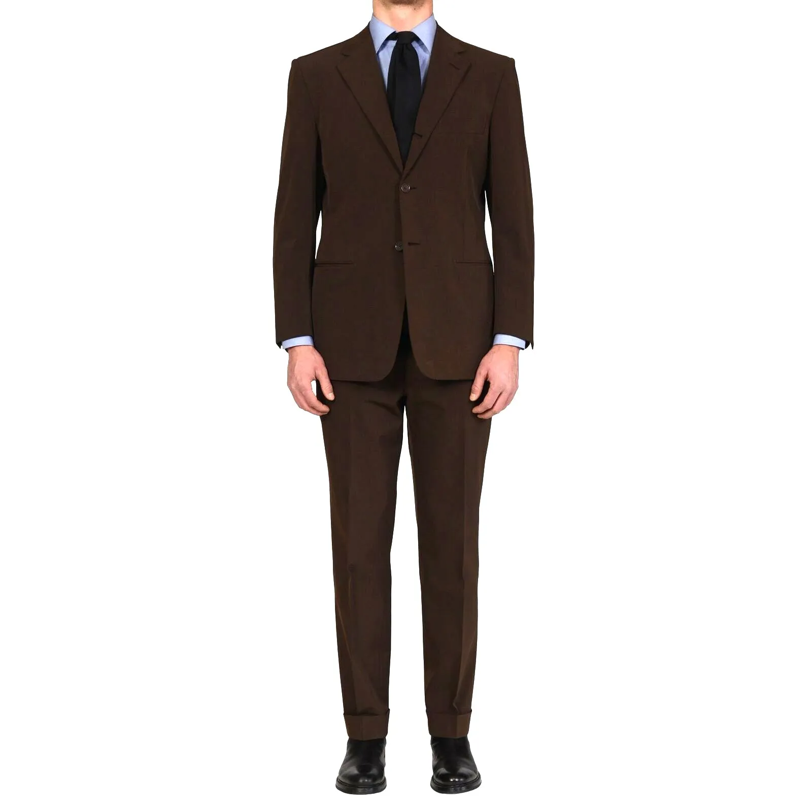 D'AVENZA Roma Handmade Brown Polyester Suit EU 52 NEW US 42
