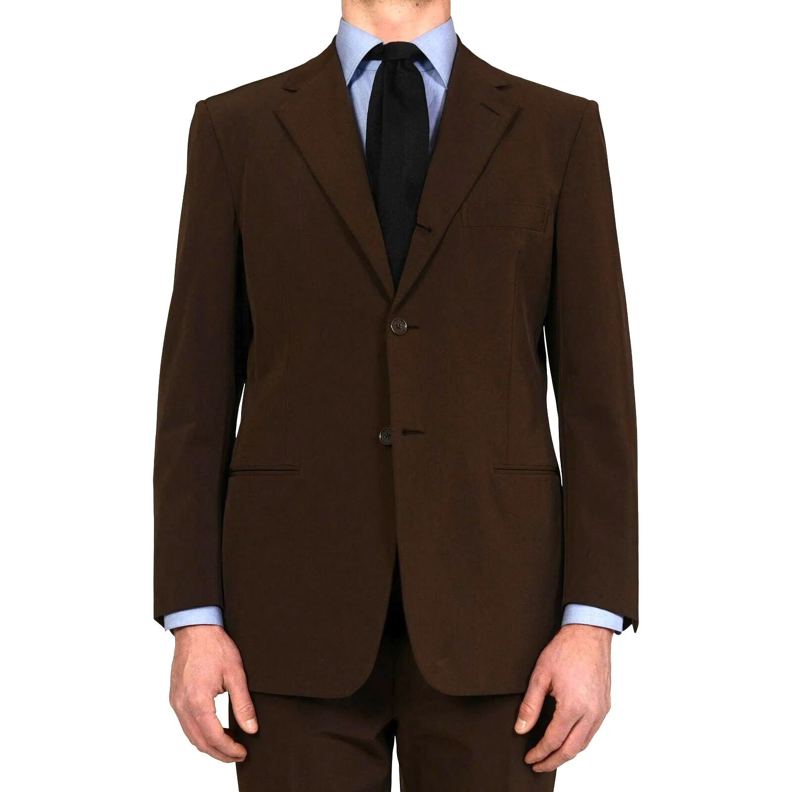 D'AVENZA Roma Handmade Brown Polyester Suit EU 52 NEW US 42