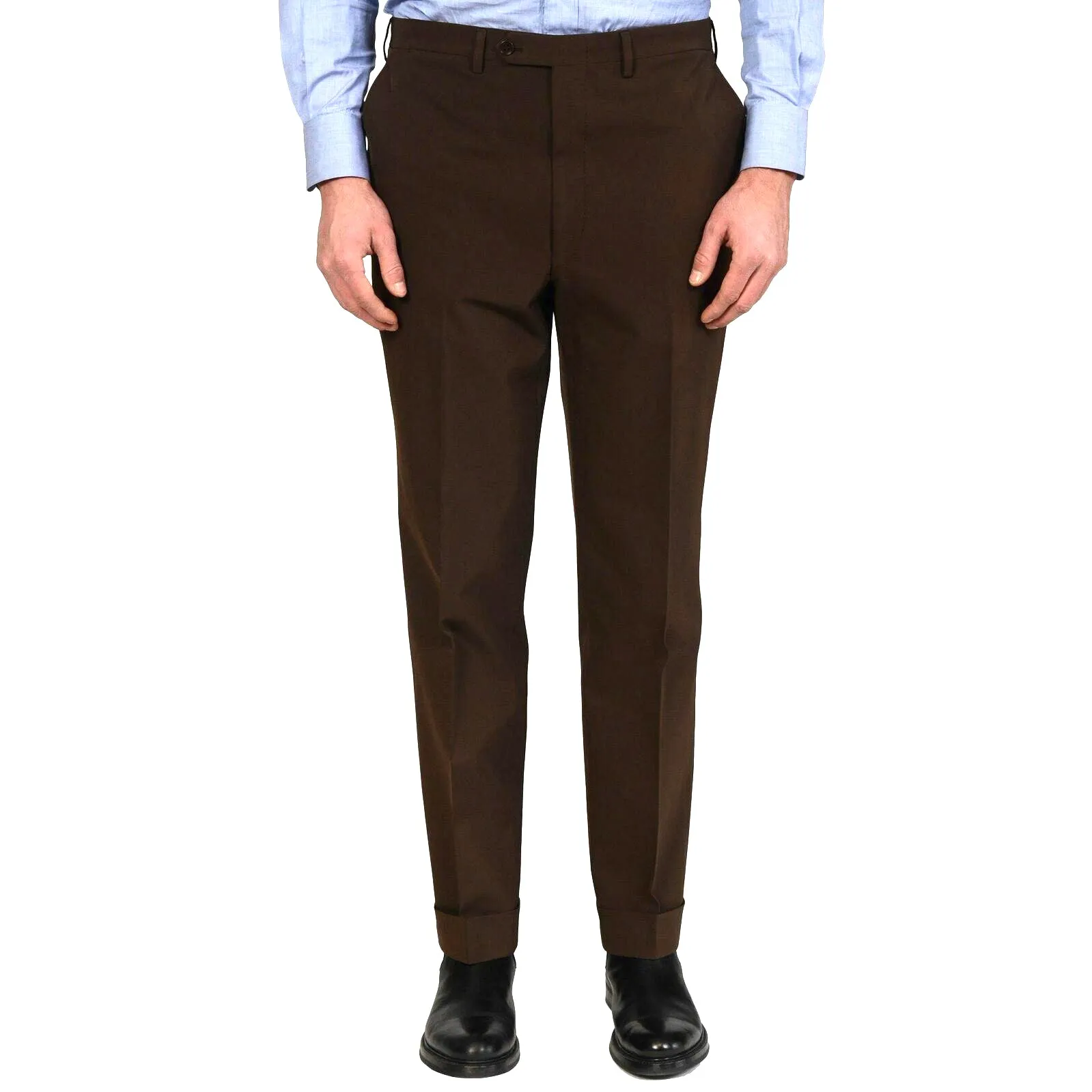 D'AVENZA Roma Handmade Brown Polyester Suit EU 52 NEW US 42