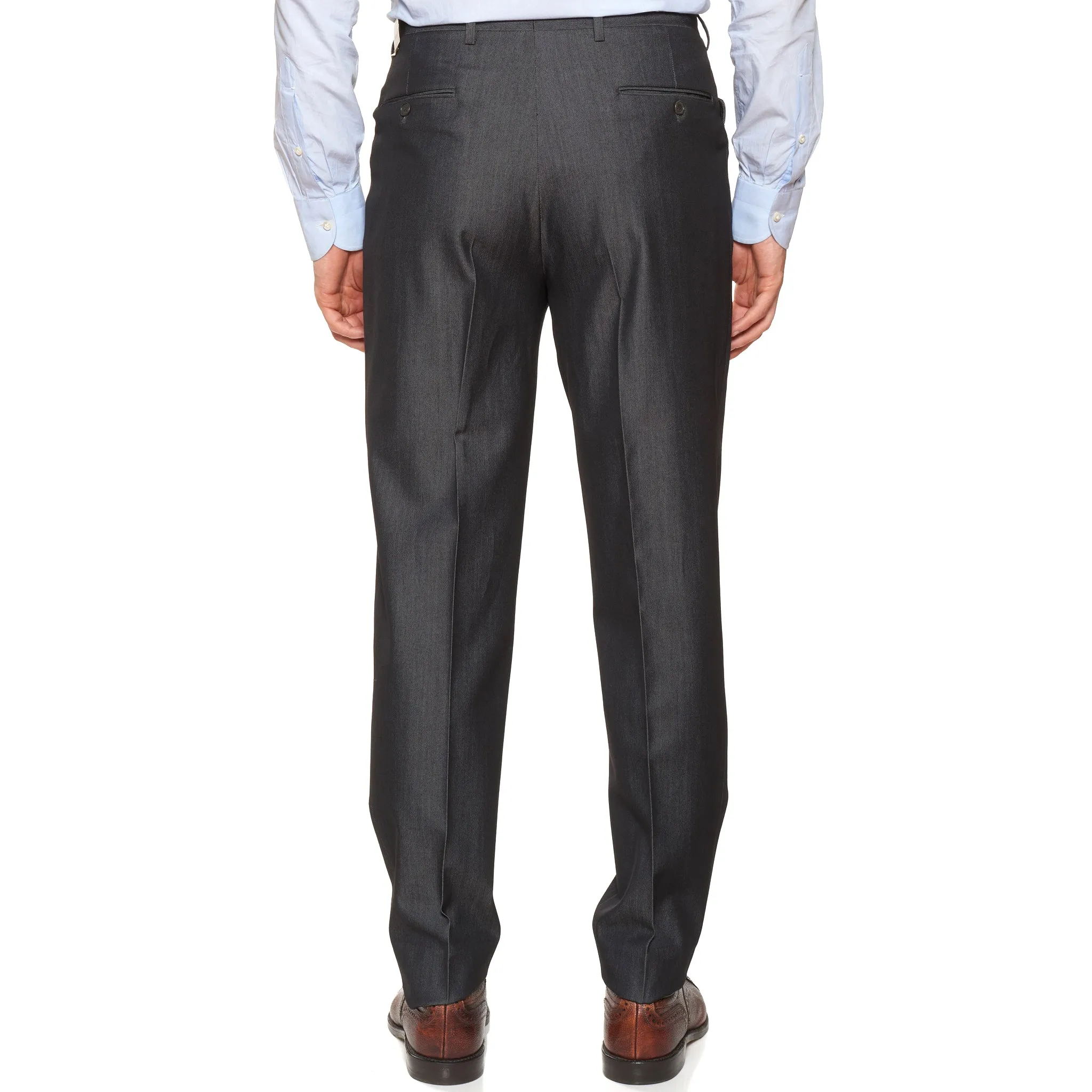 D'AVENZA Roma Handmade Gray Wool Blend Twill Suit EU 50 NEW US 40