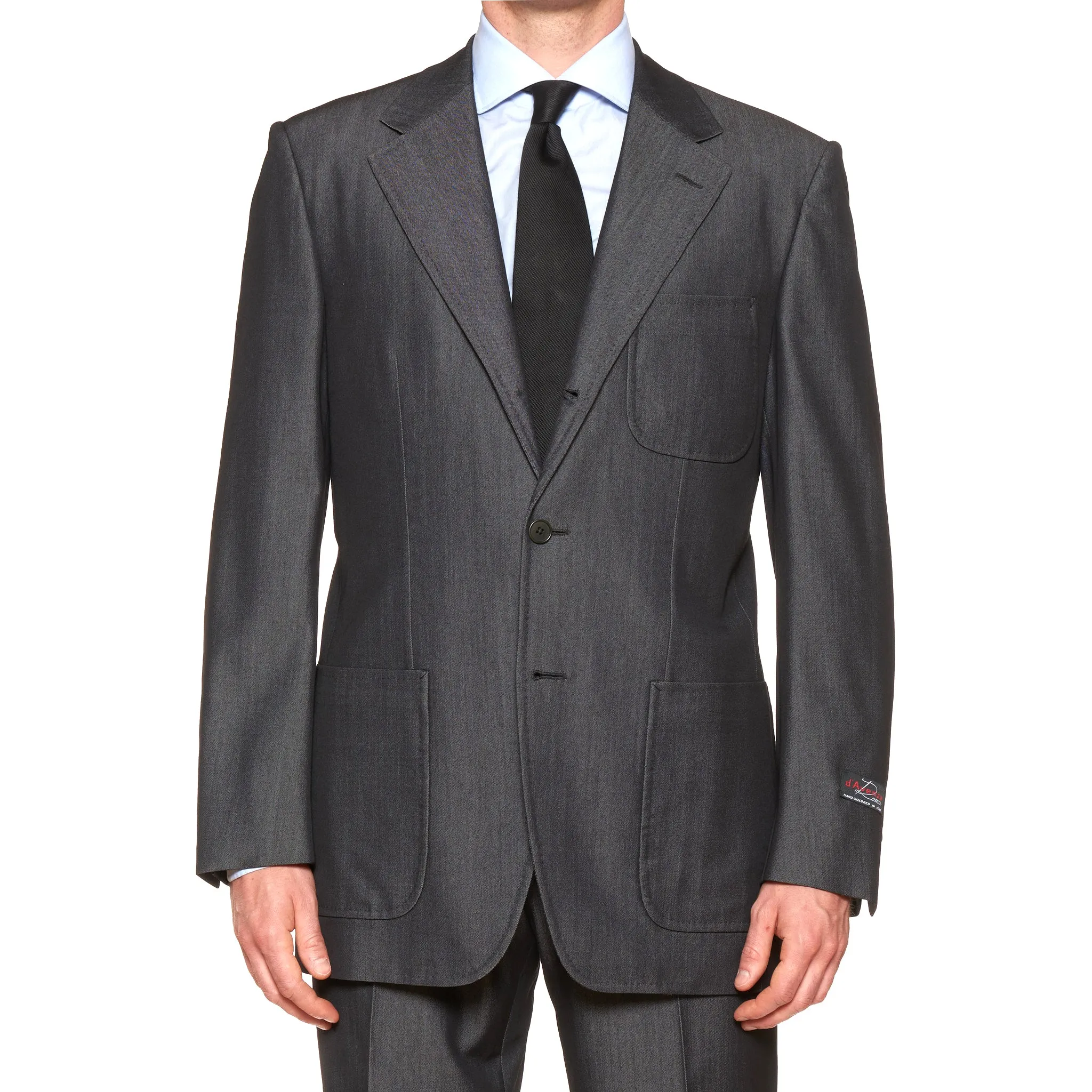 D'AVENZA Roma Handmade Gray Wool Blend Twill Suit EU 50 NEW US 40