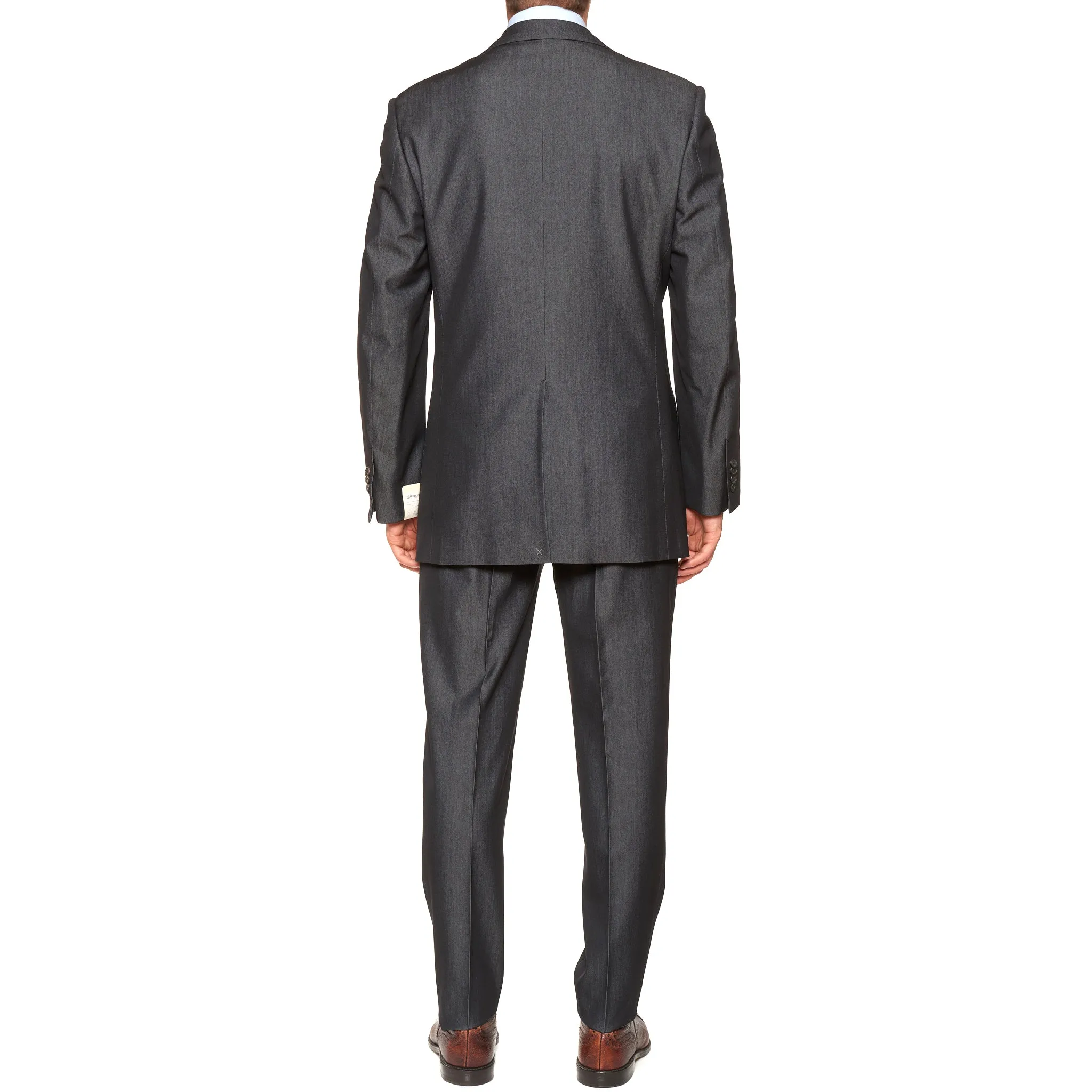 D'AVENZA Roma Handmade Gray Wool Blend Twill Suit EU 50 NEW US 40