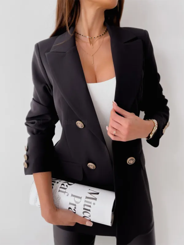 Double-Breasted Blazer - Formal & Casual