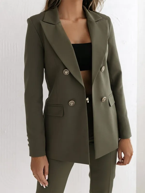 Double-Breasted Blazer - Formal & Casual