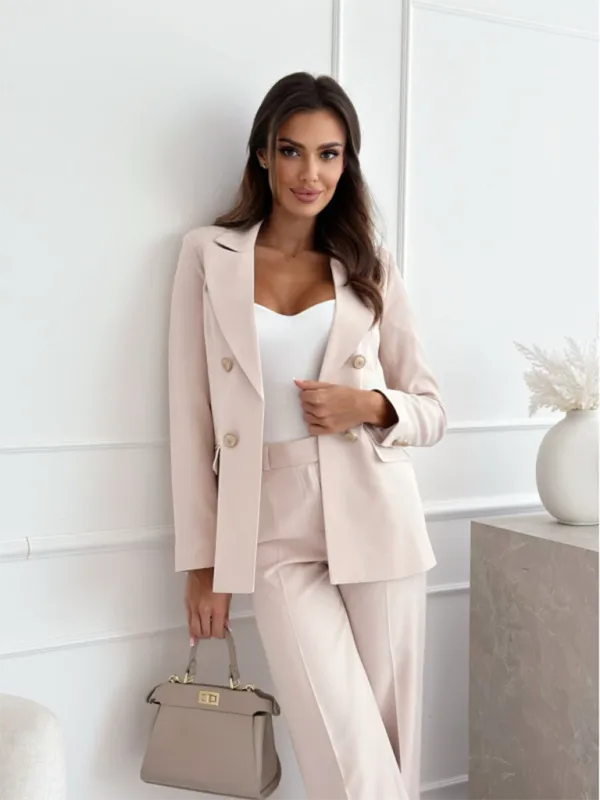 Double-Breasted Blazer - Formal & Casual