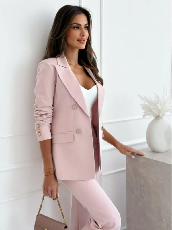 Double-Breasted Blazer - Formal & Casual