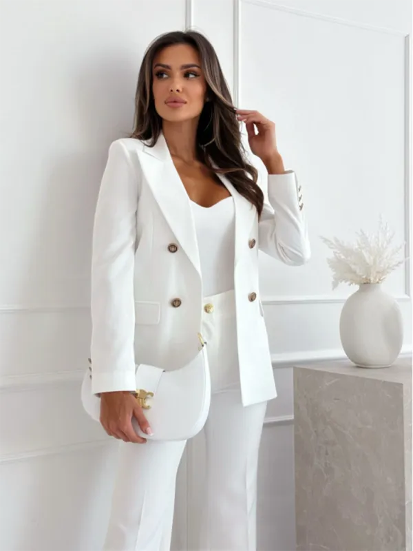 Double-Breasted Blazer - Formal & Casual
