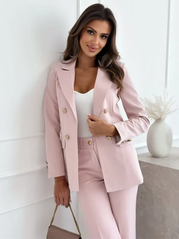 Double-Breasted Blazer - Formal & Casual