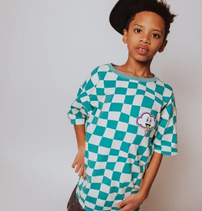 Drop Shoulder Kids Tee - Checked by Lennon