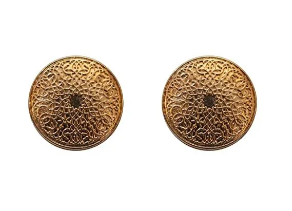 Gold Shining Floral Pattern Metal Buttons
