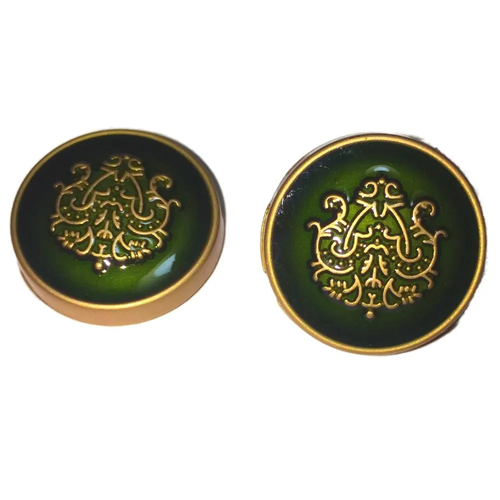 Green Traditional Metal Buttons
