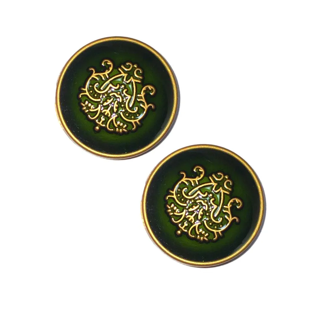 Green Traditional Metal Buttons