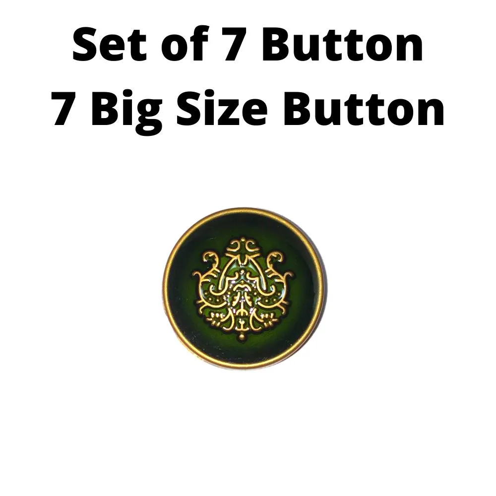 Green Traditional Metal Buttons