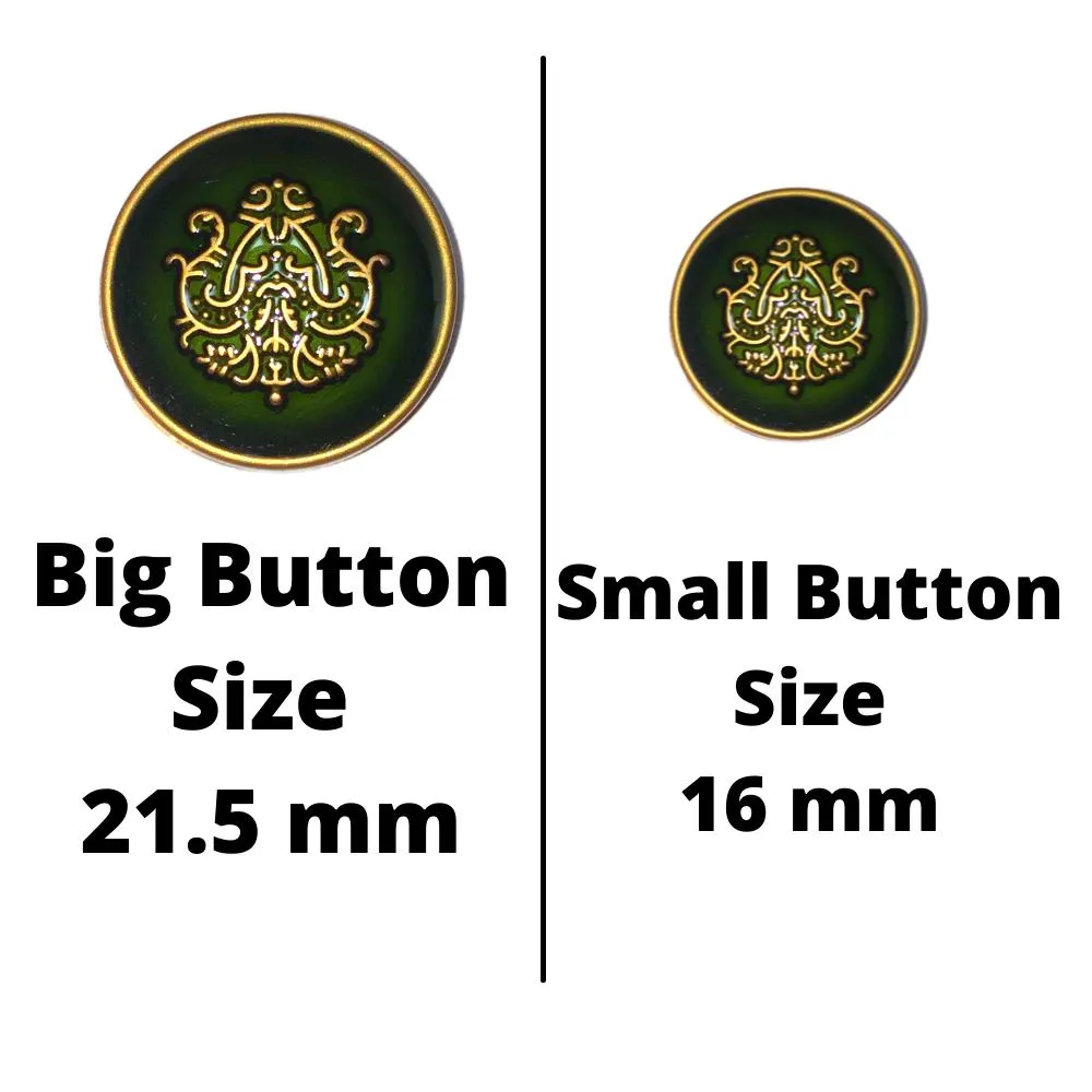 Green Traditional Metal Buttons
