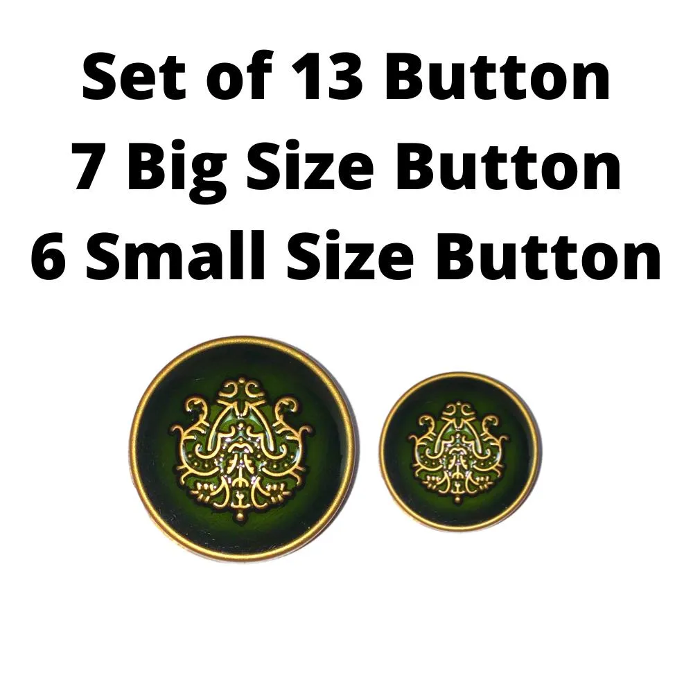 Green Traditional Metal Buttons