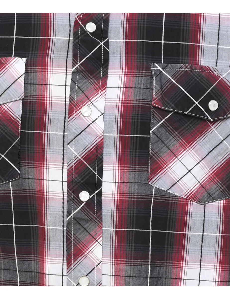 Grey & Red Checked Shirt - XL