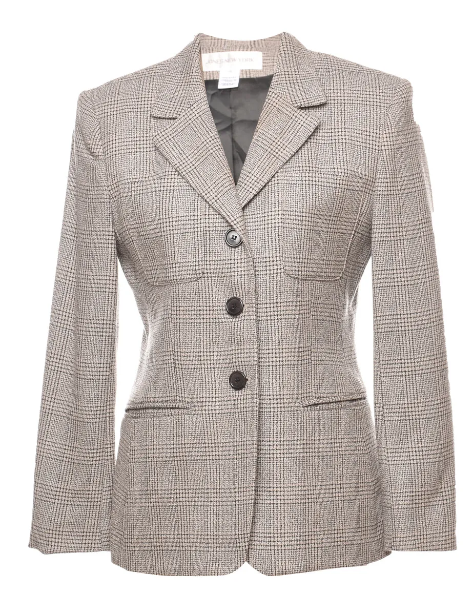 Jones New York Checked Grey Blazer - S