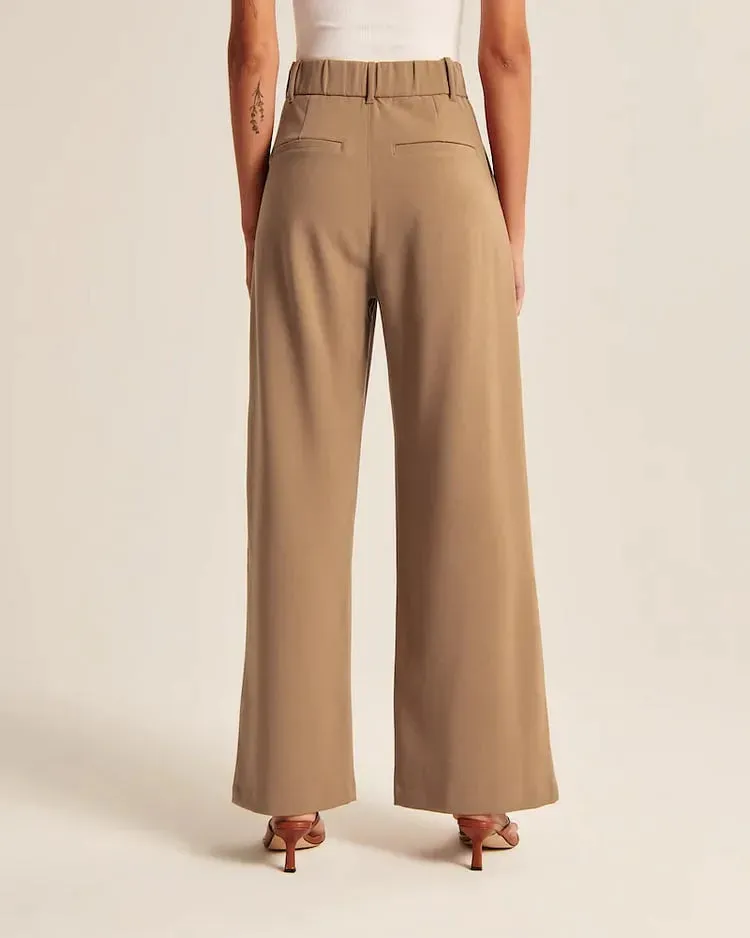 Light Wide-Leg Tailored Pants