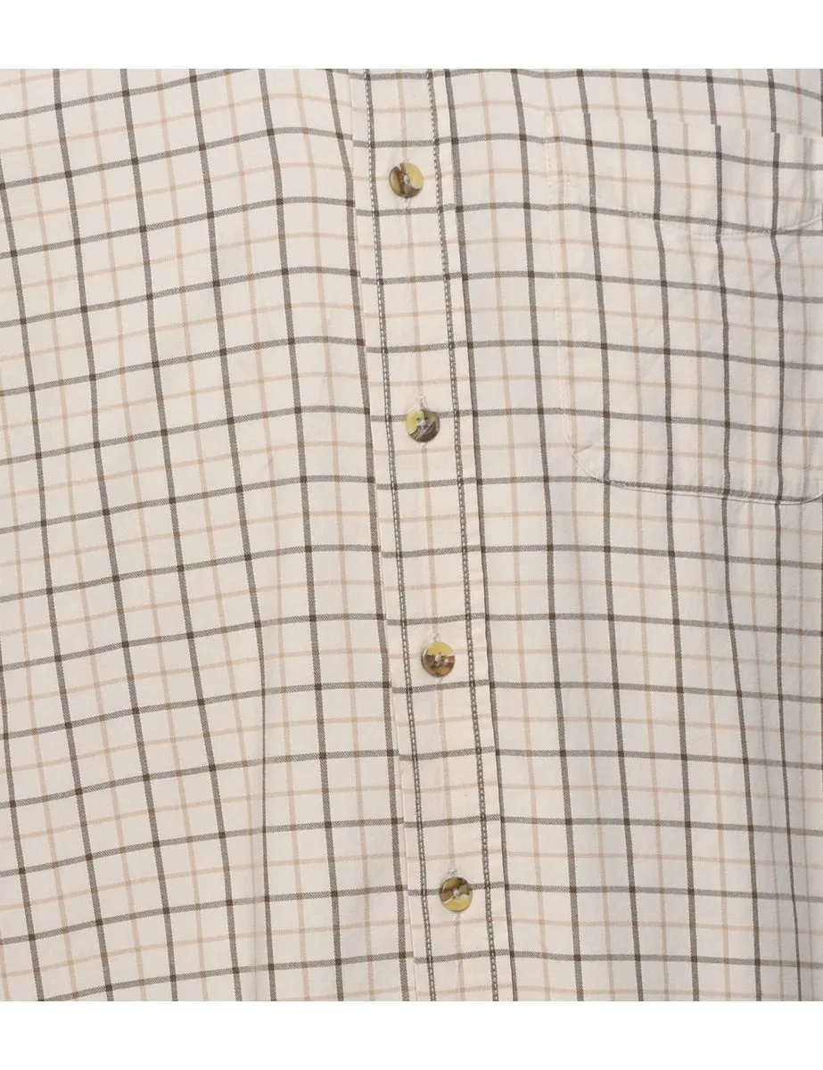 L.L. Bean Checked Off-White Shirt - M