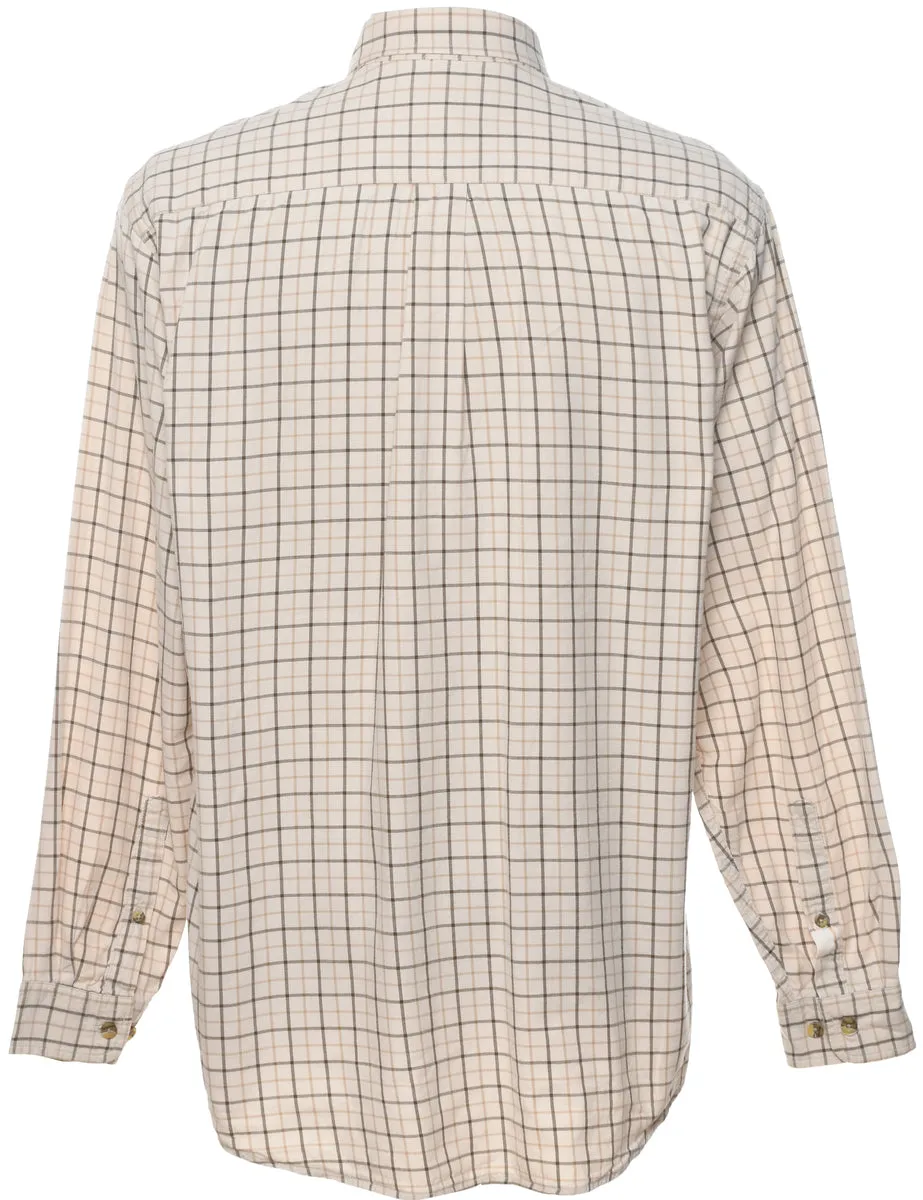 L.L. Bean Checked Off-White Shirt - M